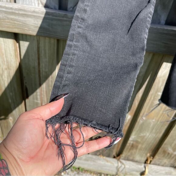 Frame denim Ali high rise cigarette grey black acid Wash Sz 27 - Picture 2 of 9